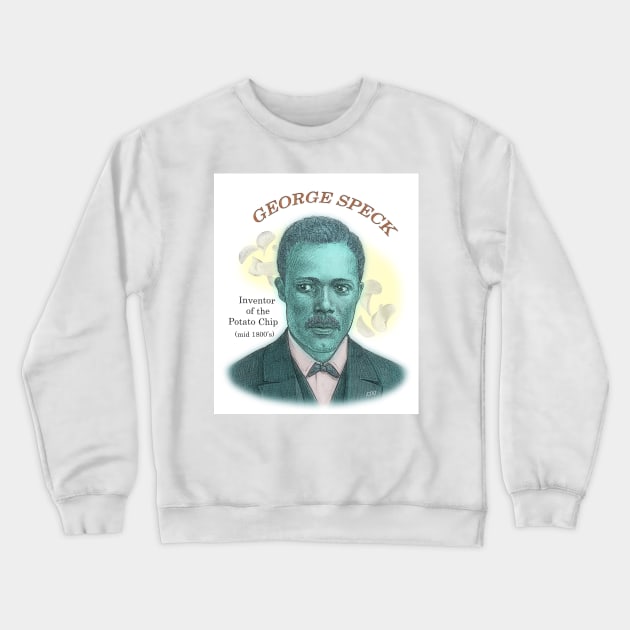 George Speck, Inventor of the Potato Chip Crewneck Sweatshirt by eedeeo